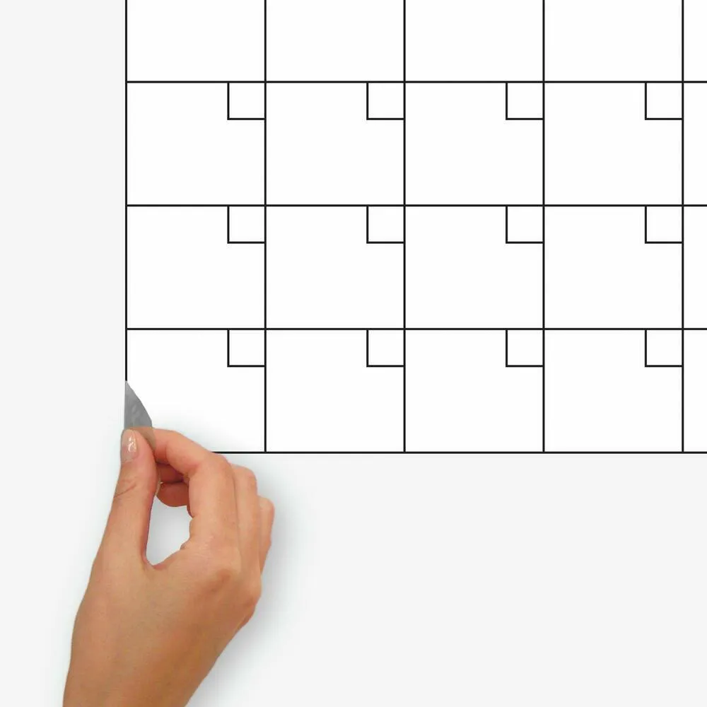 Basics Dry Erase Calendar Peel and Stick Giant Wall Decal