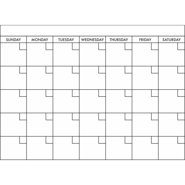 Basics Dry Erase Calendar Peel and Stick Giant Wall Decal