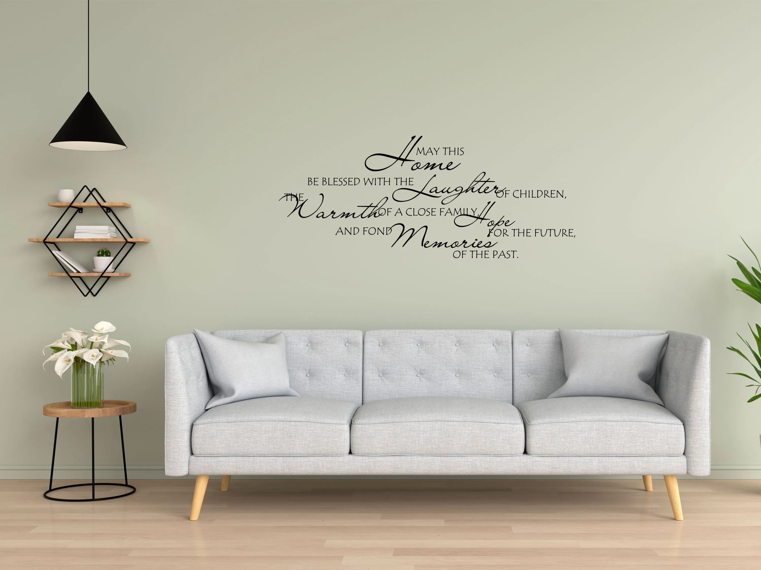 Blessed Home Quote Bedroom Wall Sticker