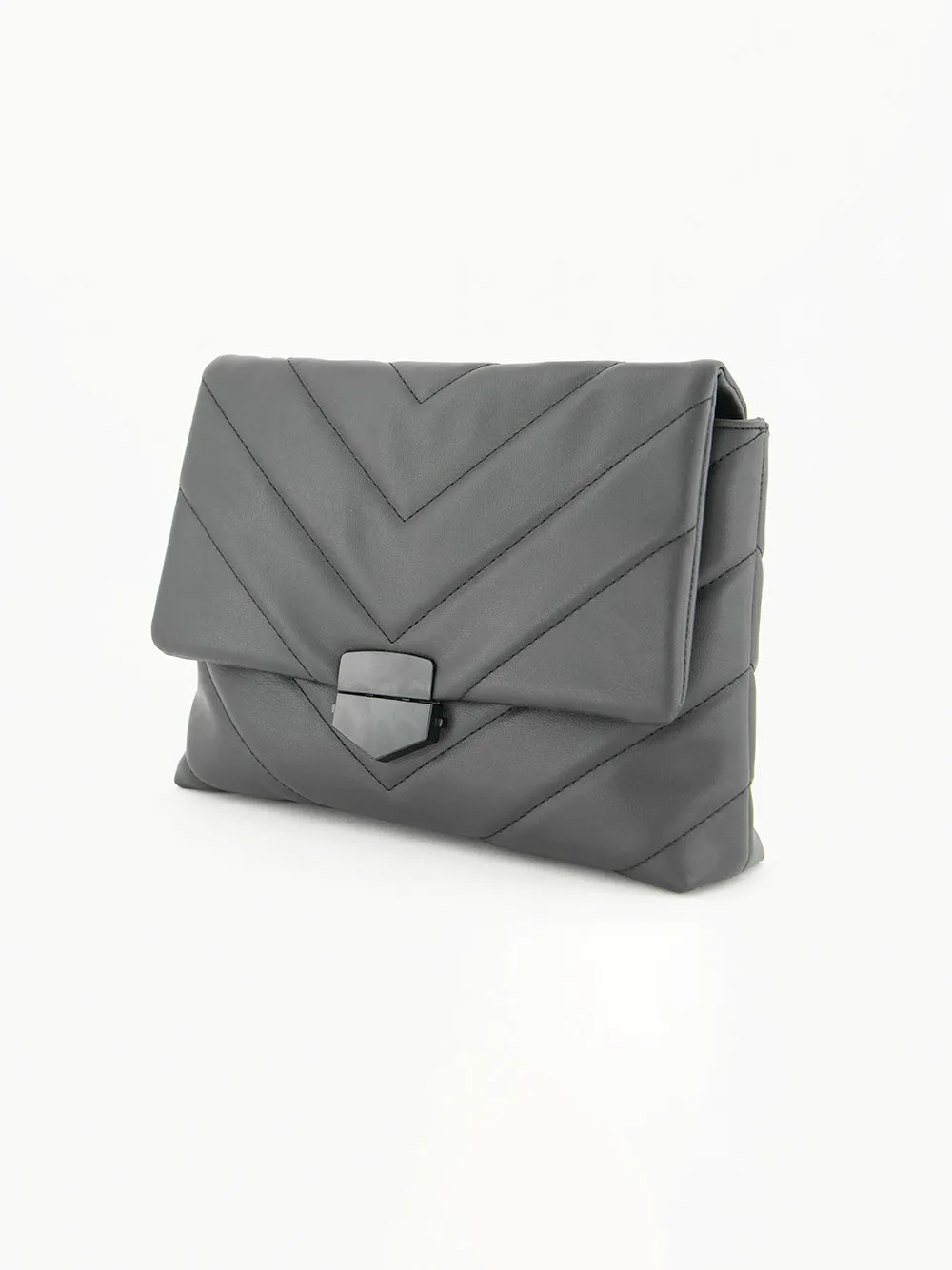 Chevron Quilt Flap Bag.Chain And Pu Strap.