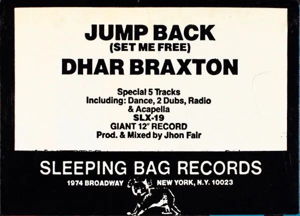 Dhar Braxton - Jump Back (Set Me Free) (12") (VG )