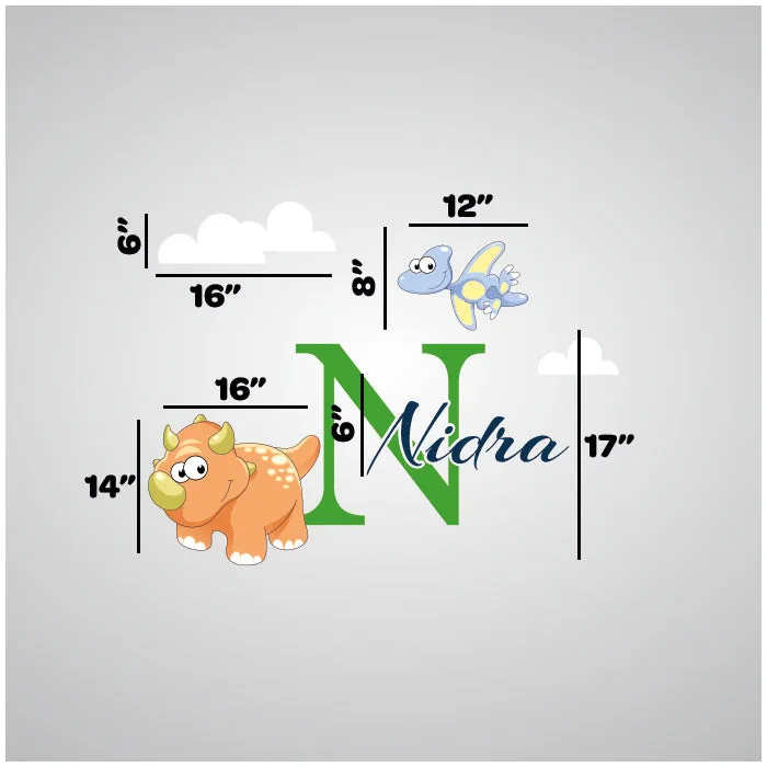 Dino Wall Name Sticker