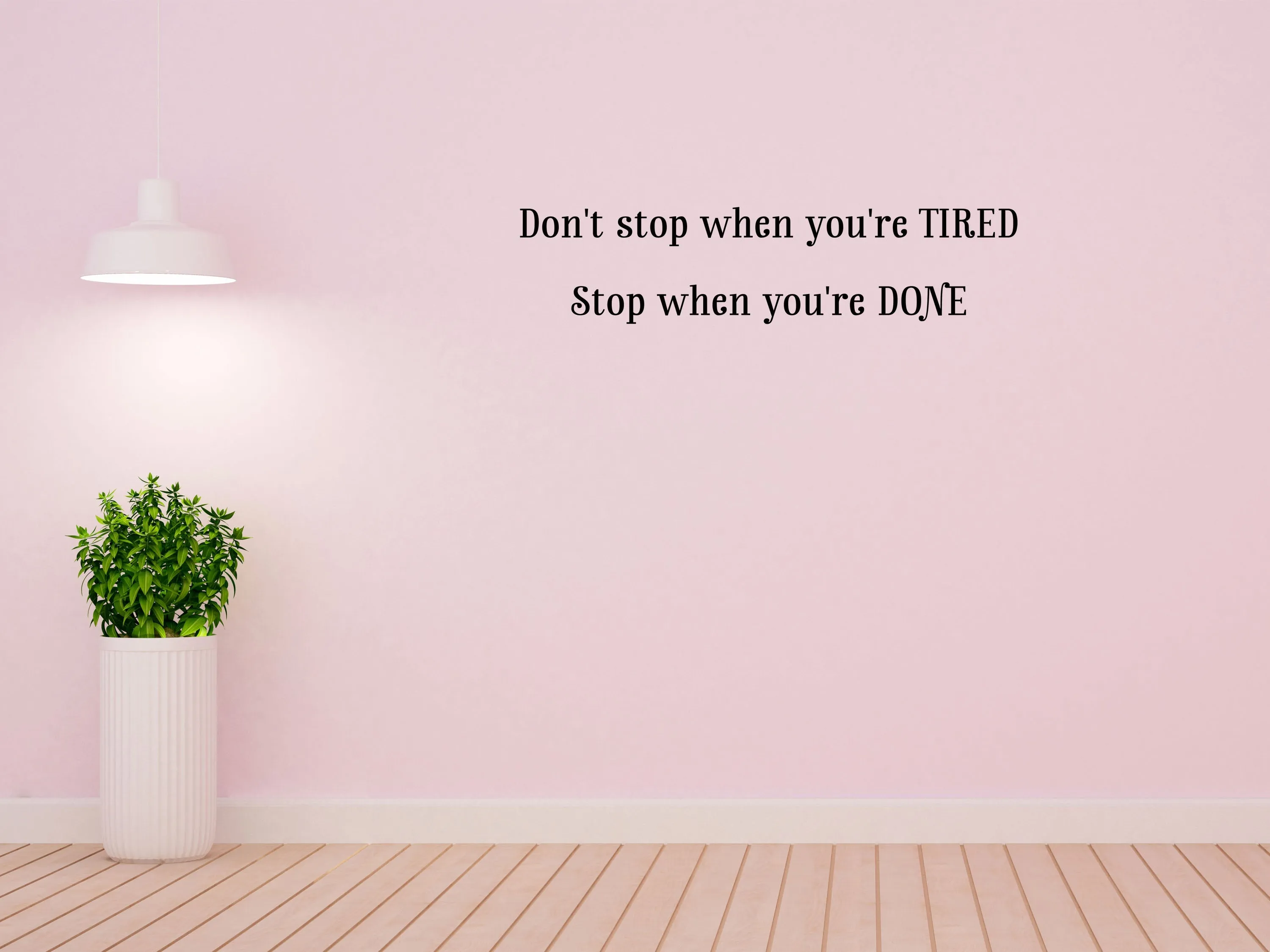 Don't Stop When You're Tired Stop When You're Done Wall Decal