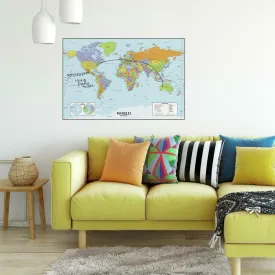 Dry Erase World Map Giant Wall Decal