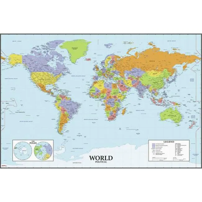 Dry Erase World Map Giant Wall Decal