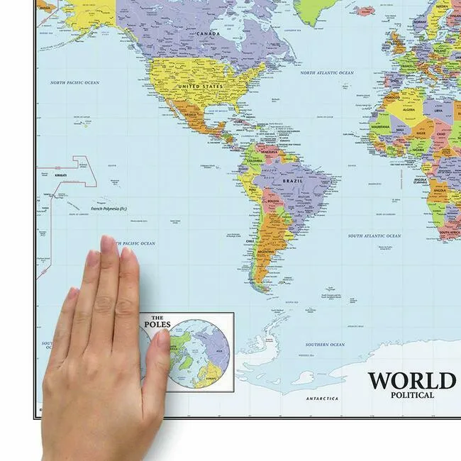 Dry Erase World Map Giant Wall Decal