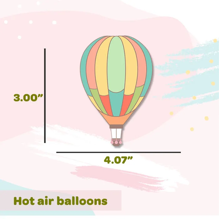 Hot Air Balloons Mini Wall Art Stickers