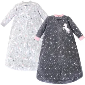 Hudson Baby Long-Sleeve Fleece Sleeping Bag, Whimsical Unicorn