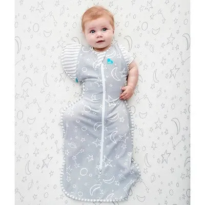 Love To Dream Swaddle Up Transition Bag Silky-Lux Swaddle Wrap - Moon and Stars Gray - L