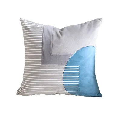 Modern Steel Blue and Gray Throw Cushion
