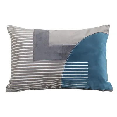 Modern Steel Blue and Gray Throw Cushion