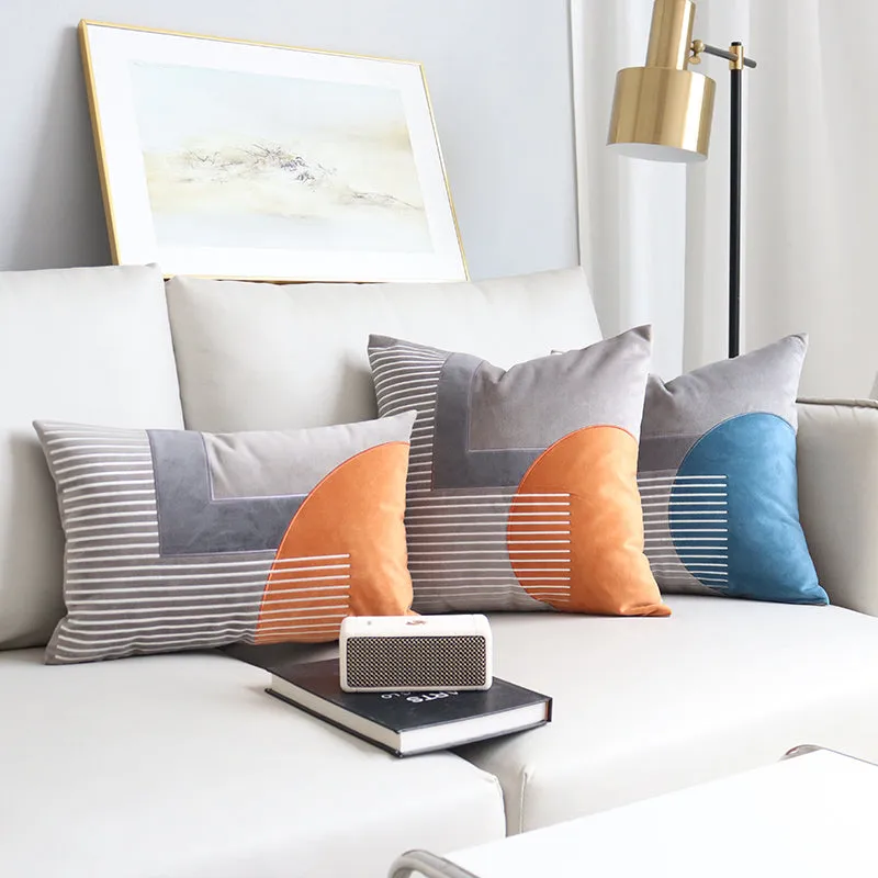 Modern Steel Blue and Gray Throw Cushion
