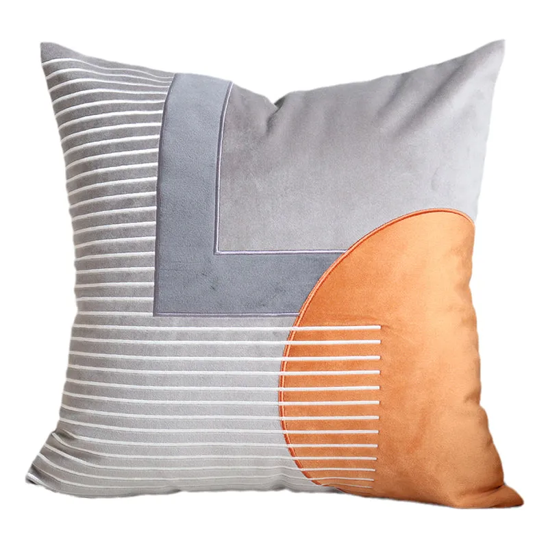 Modern Steel Blue and Gray Throw Cushion