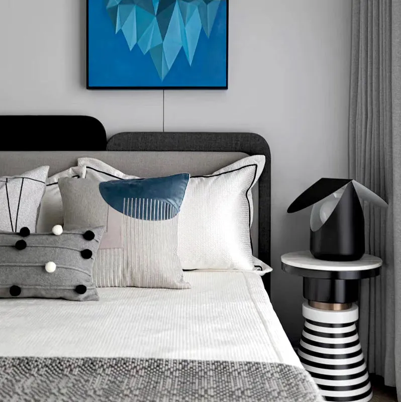 Modern Steel Blue and Gray Throw Cushion