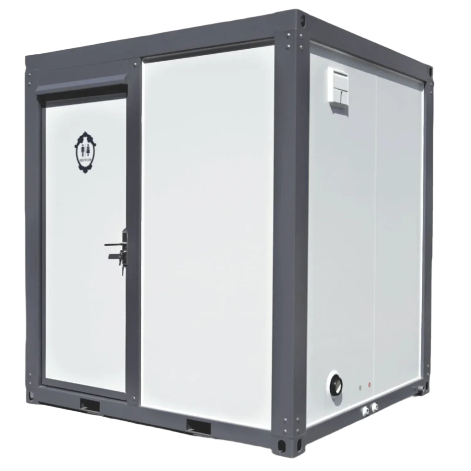 Portable Toilet with Fan-shaped Door Shower