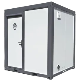 Portable Toilet with Fan-shaped Door Shower
