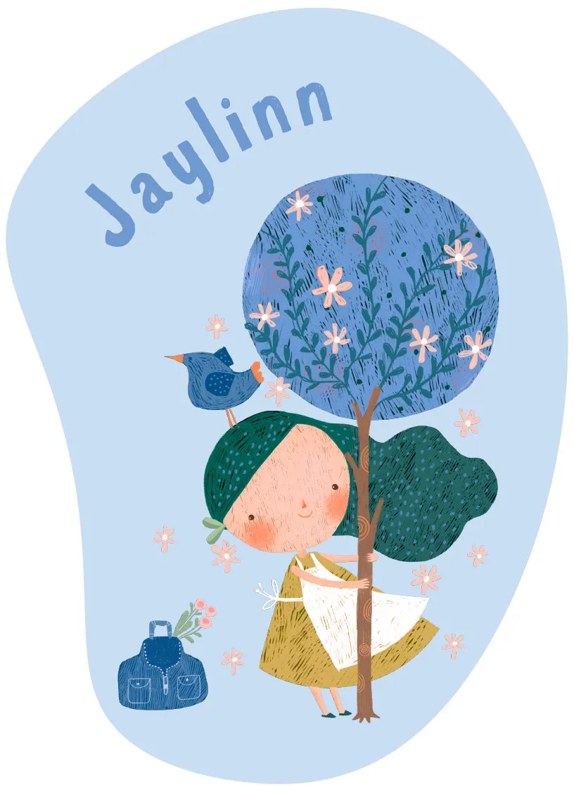 "Girl in the orchard" wall sticker