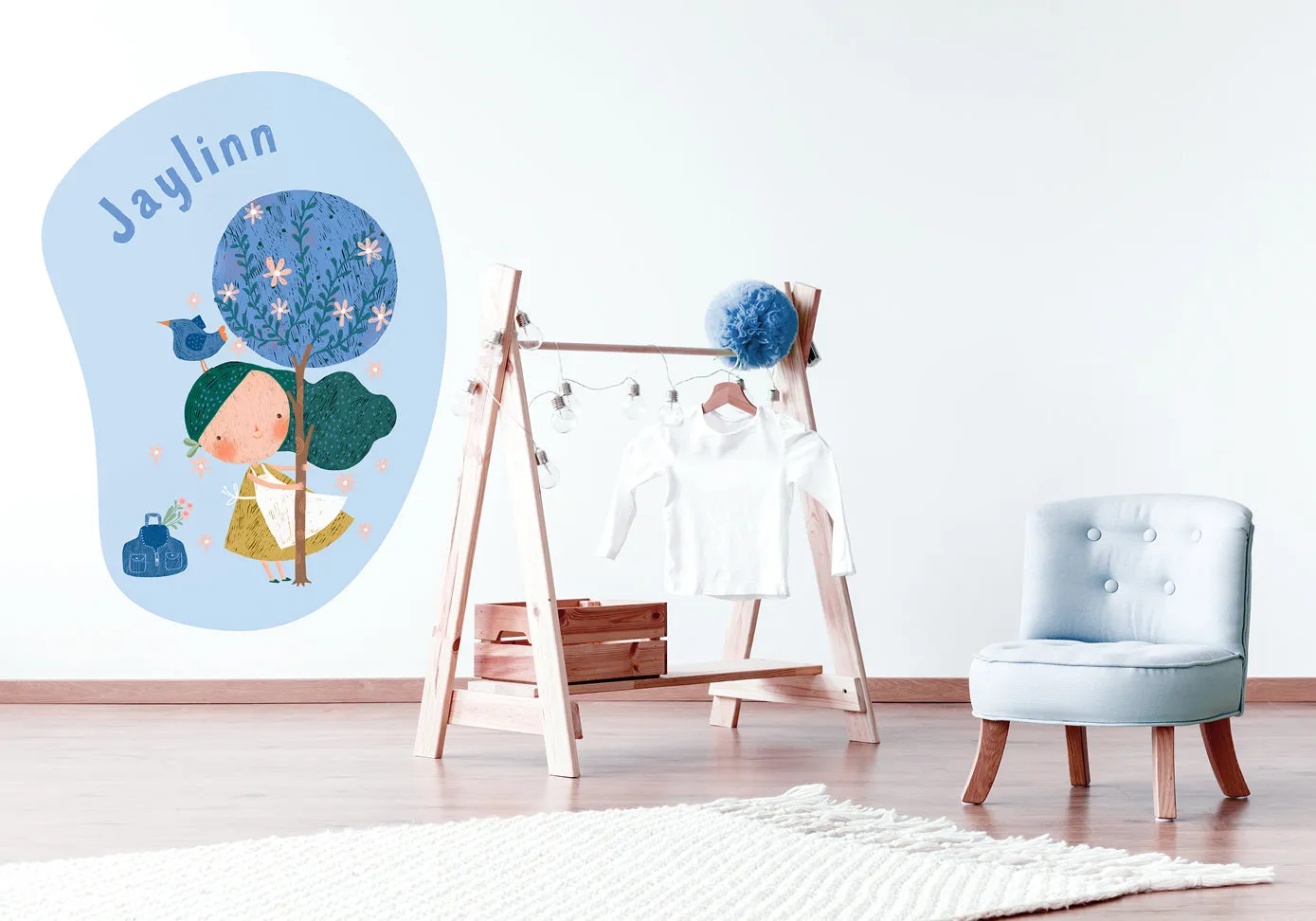 "Girl in the orchard" wall sticker