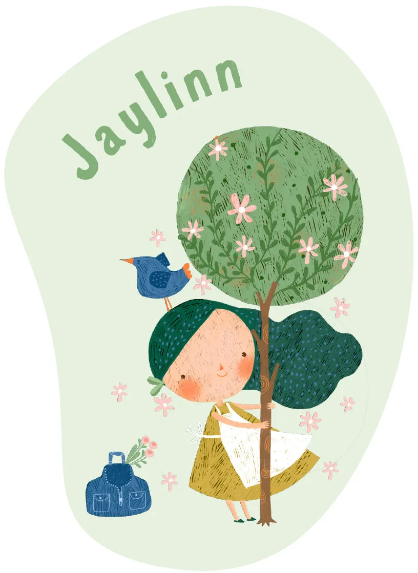"Girl in the orchard" wall sticker