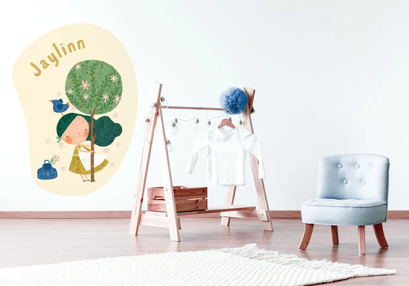 "Girl in the orchard" wall sticker