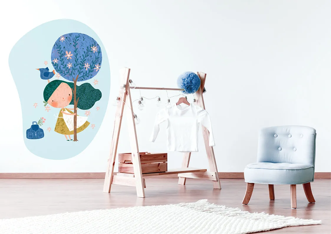 "Girl in the orchard" wall sticker