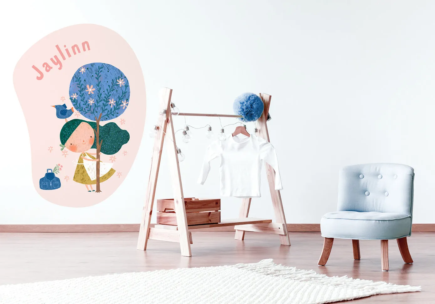 "Girl in the orchard" wall sticker