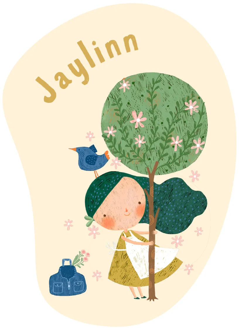 "Girl in the orchard" wall sticker