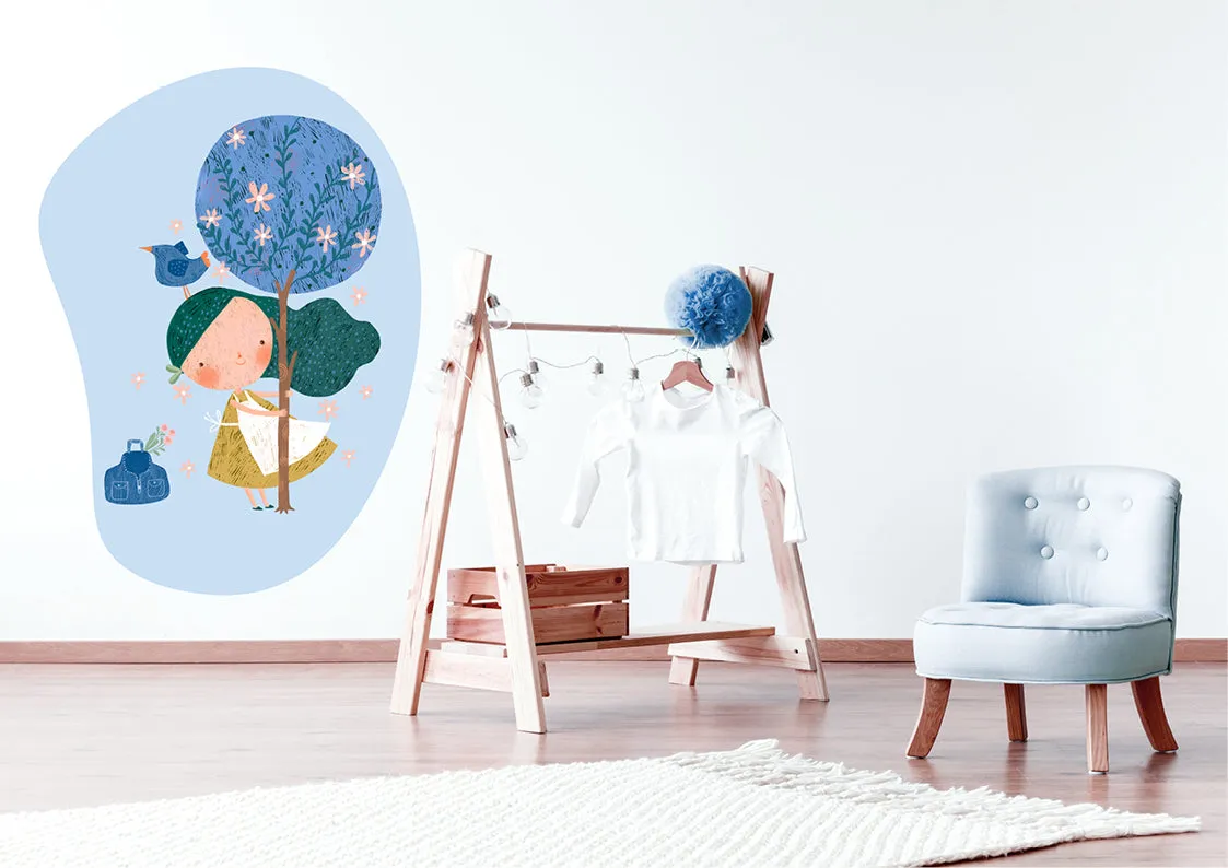 "Girl in the orchard" wall sticker