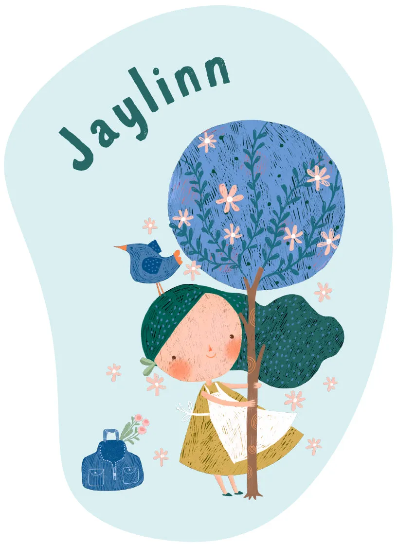 "Girl in the orchard" wall sticker