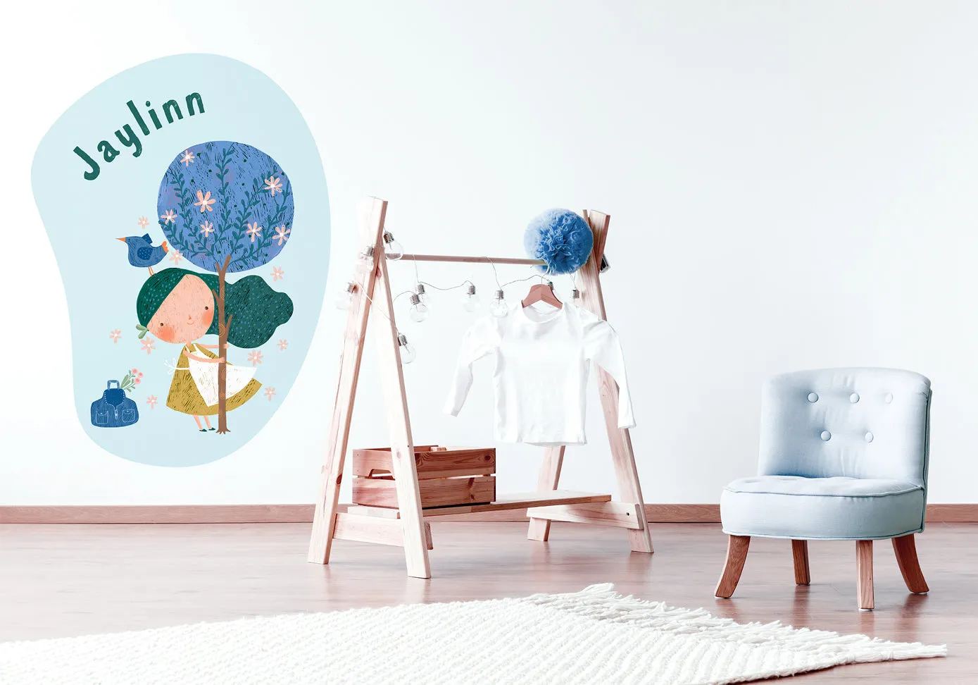 "Girl in the orchard" wall sticker