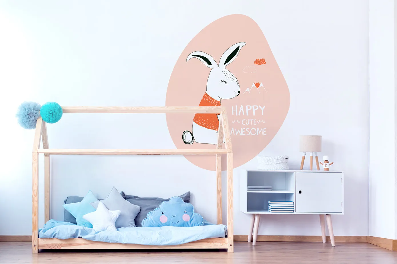 "Happy bunny" wall sticker
