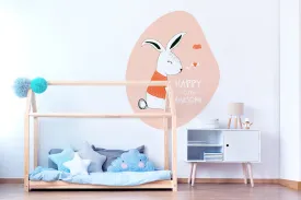 "Happy bunny" wall sticker