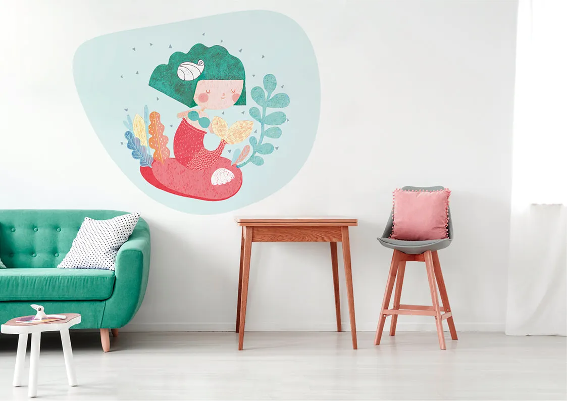 "Mermaid with oyster" wall sticker