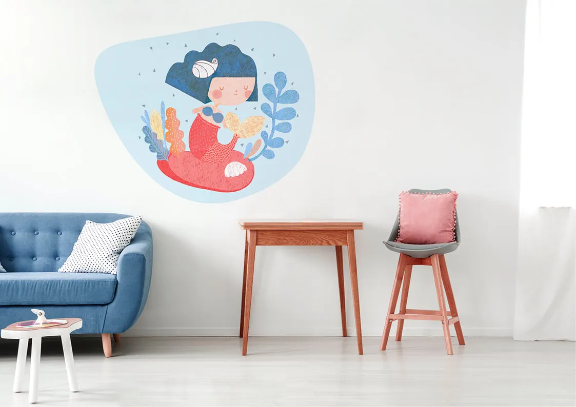 "Mermaid with oyster" wall sticker