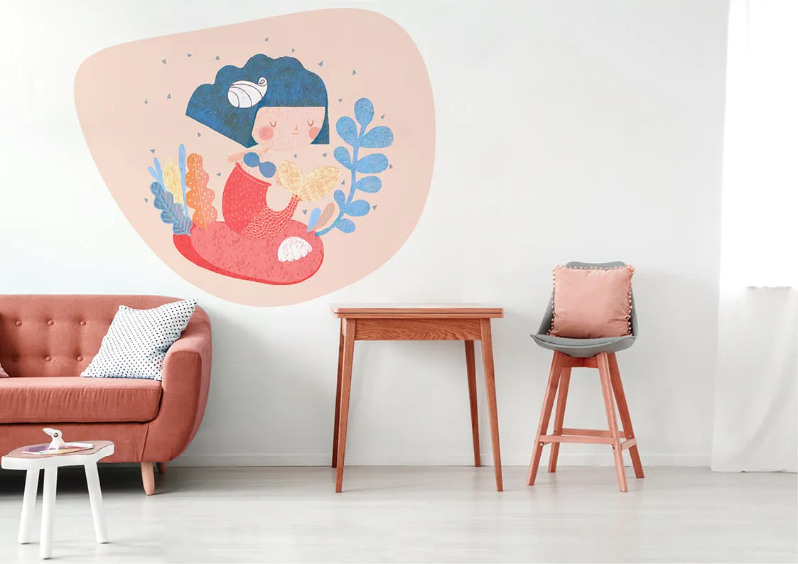 "Mermaid with oyster" wall sticker