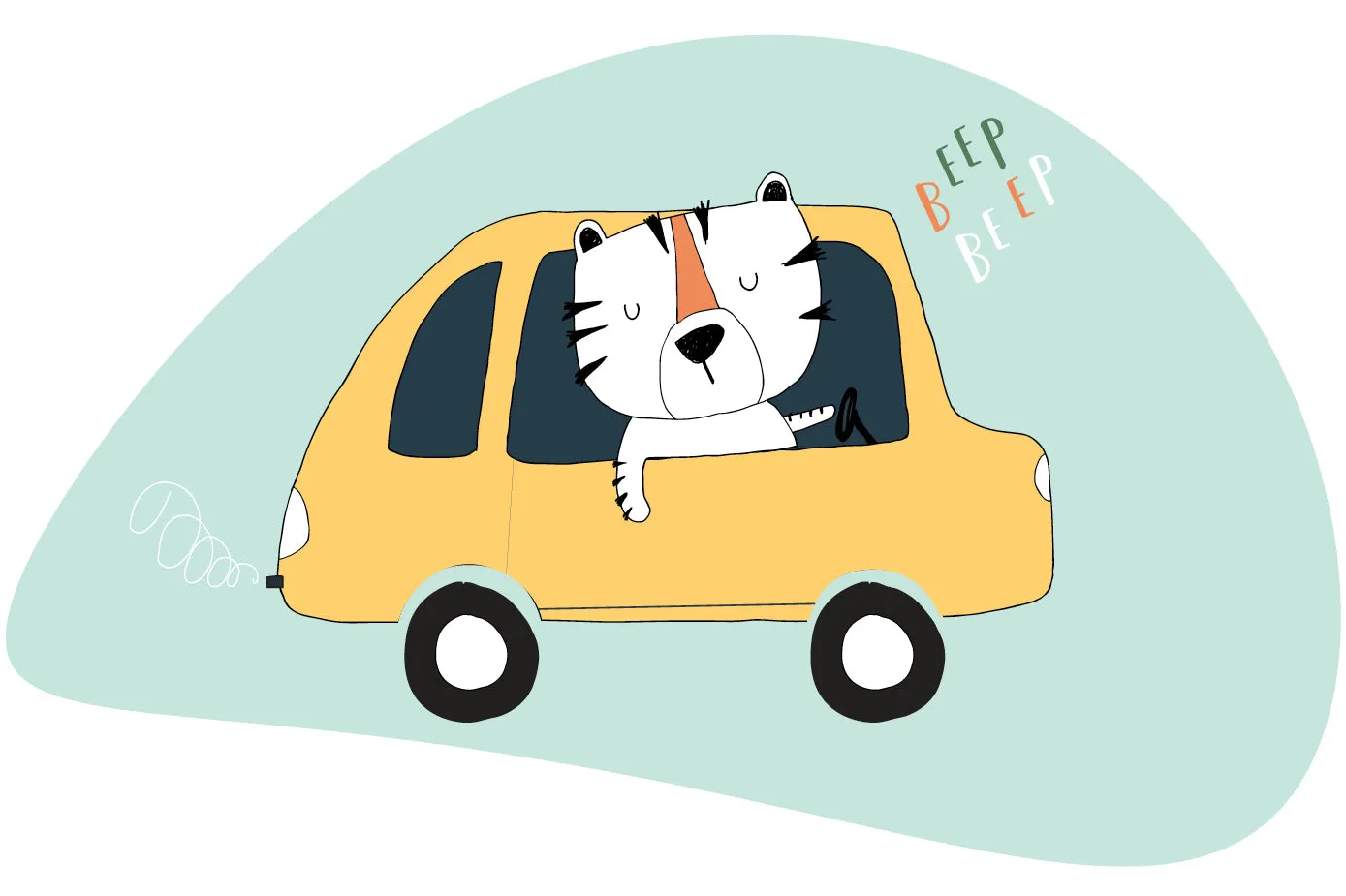 "Riding tiger" wall sticker