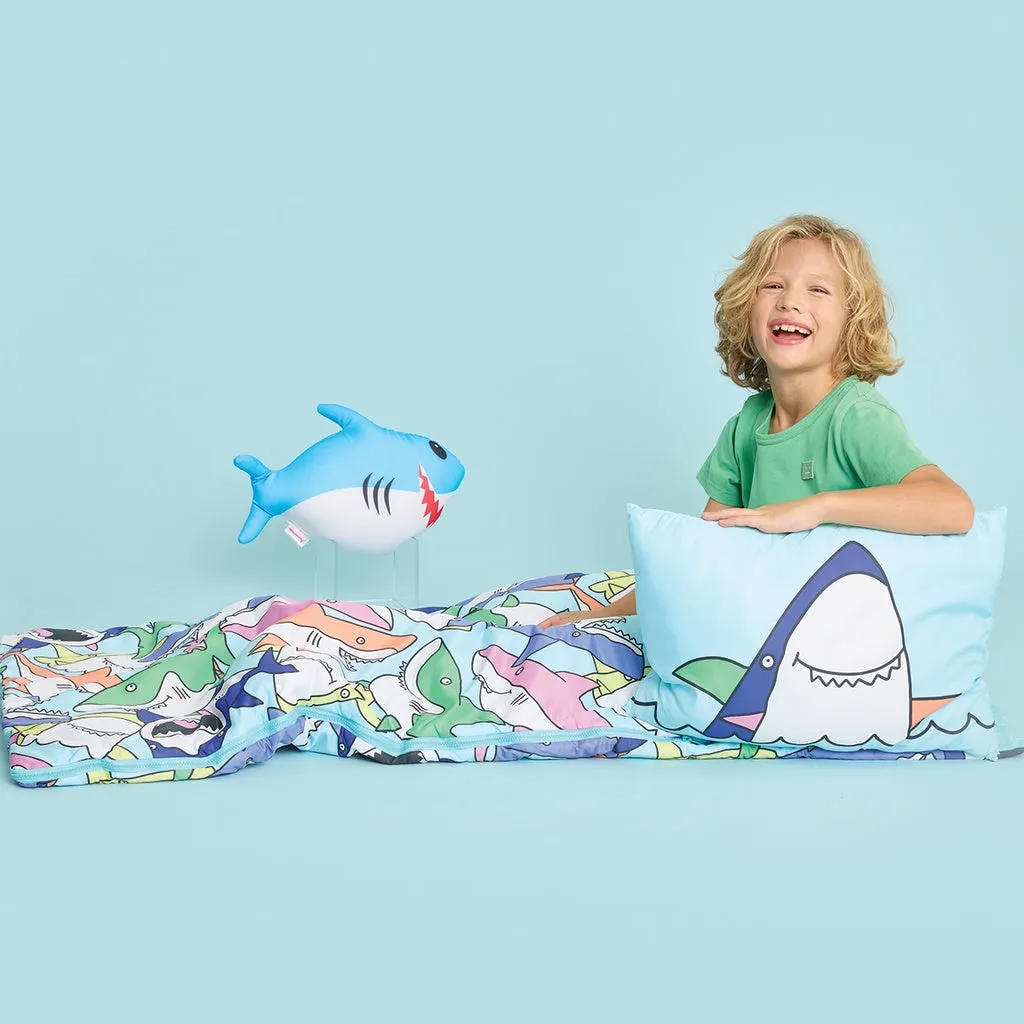 Shark Frenzy Sleeping Bag and Pillow Set