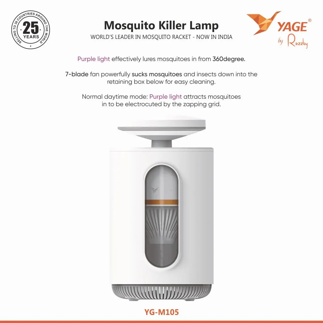 YAGE by Rozzby YGM105 Mosquito Killer Lamp with Timer Mosquito Control - 6 Months Warranty : White
